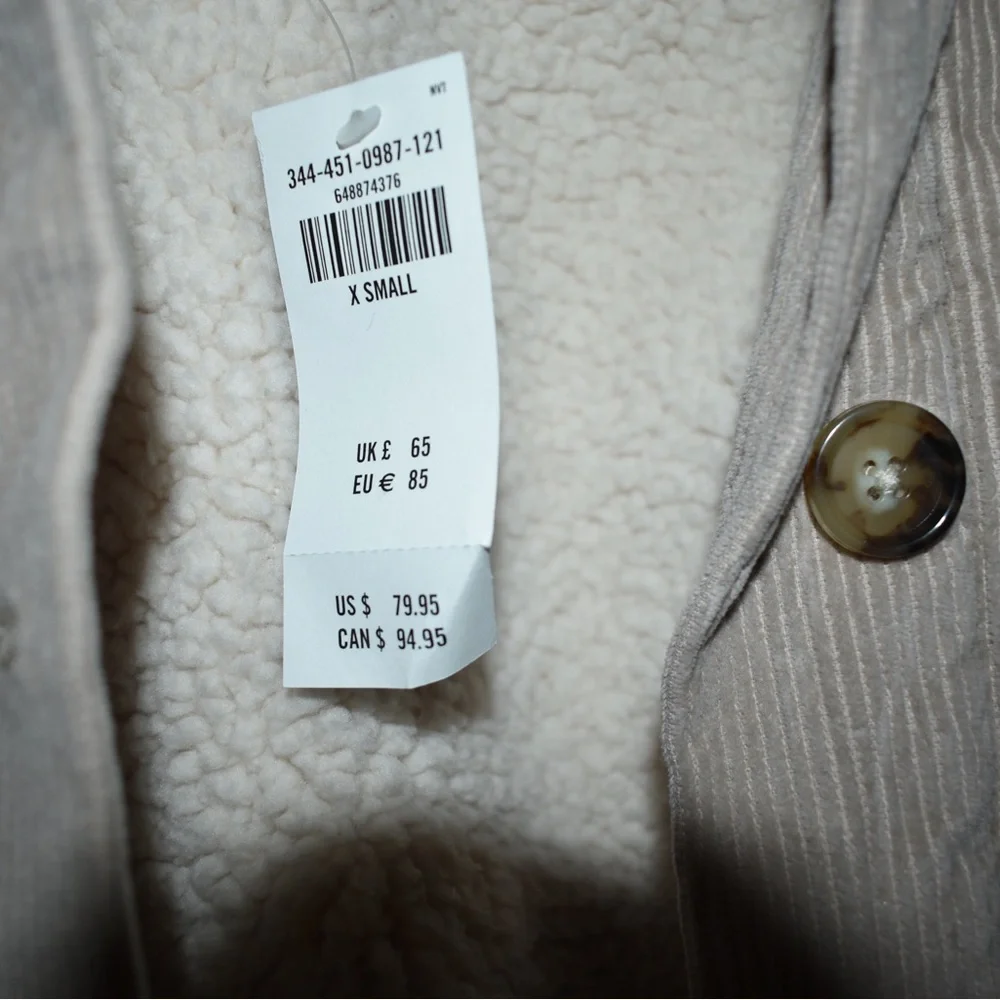 BRAND NEW HOLLISTER CORDUROY FAUX FUR JACKET - Picture 3 of 6